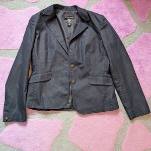 EUC New York & Company Women's Navy Blue Blazer Jacket Size 12
